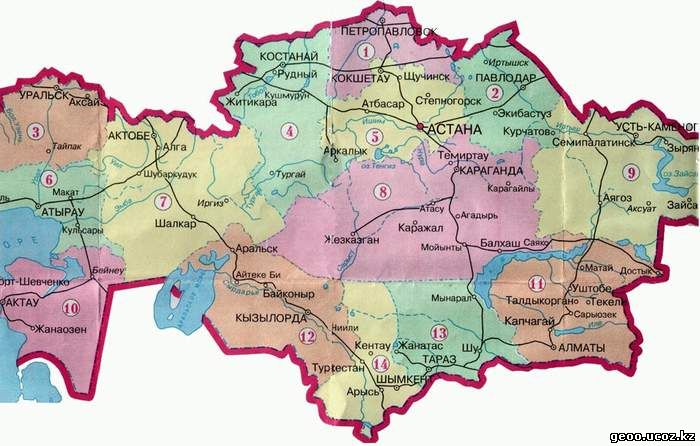 Контурные карты казахстана 9 класс
